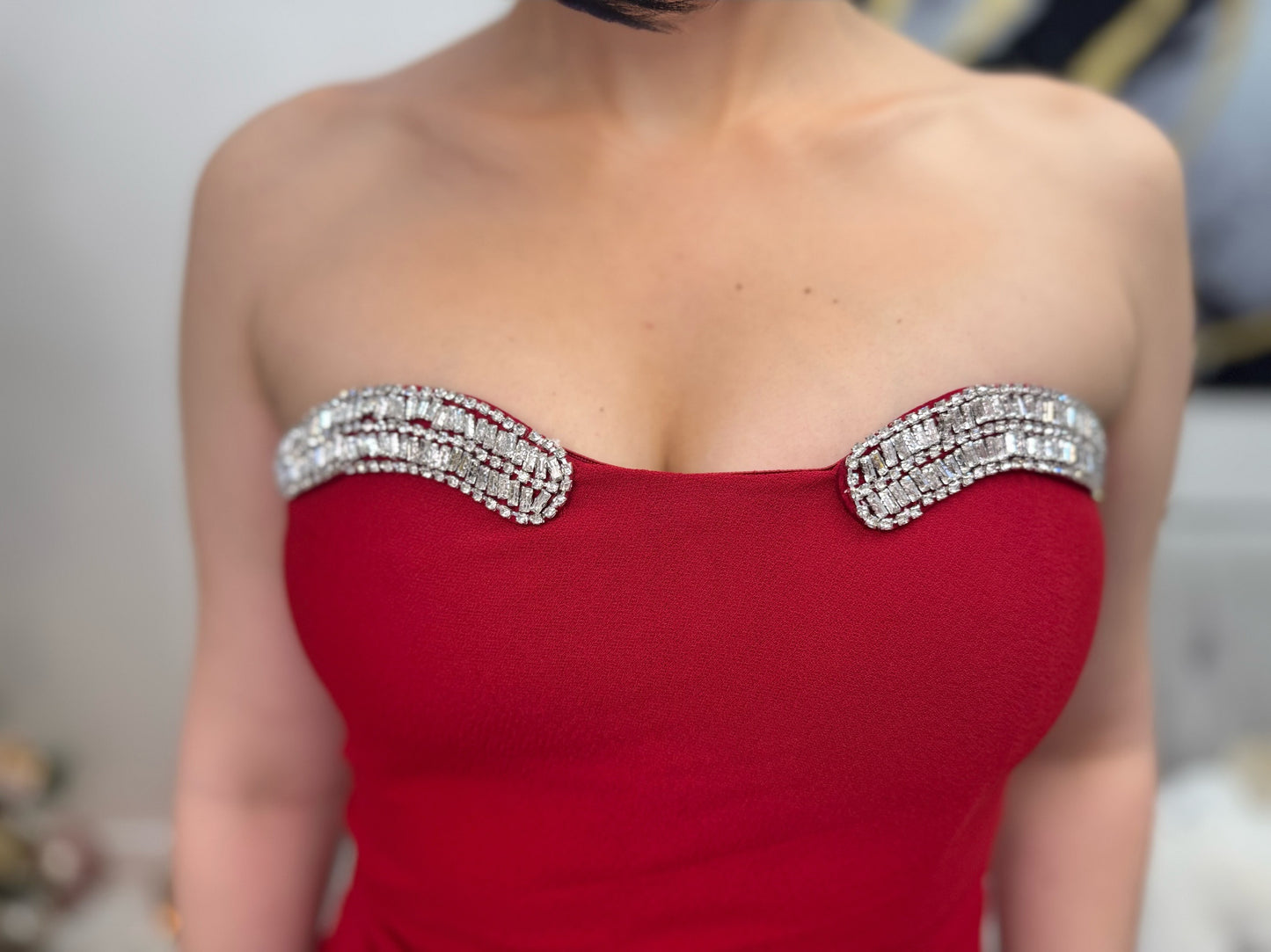 Embellished Wide Slit Dress