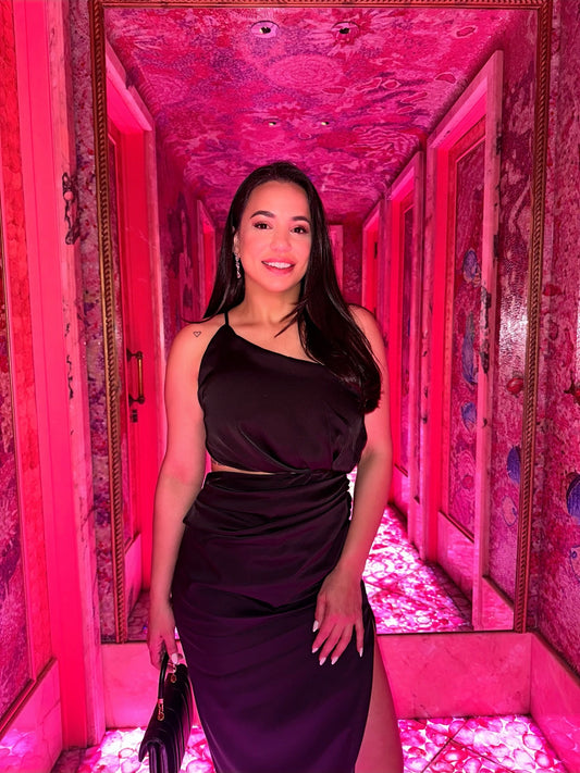 Emme Cut Out Satin Midi Dress