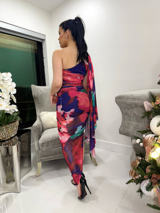 Fushia Multi Extravaganza Dress